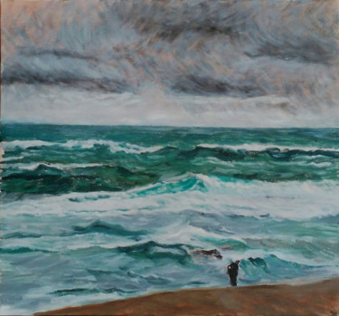 Peinture intitulée "Playa valencia invi…" par Carlos Ds, Œuvre d'art originale, Huile