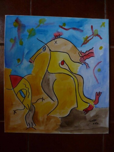 Pintura intitulada "cavalo marinho" por Carlos Duarte, Obras de arte originais, Têmpera