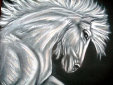 Pintura intitulada "WHITE HORSE" por Carlos Eduardo Maciel Silva, Obras de arte originais