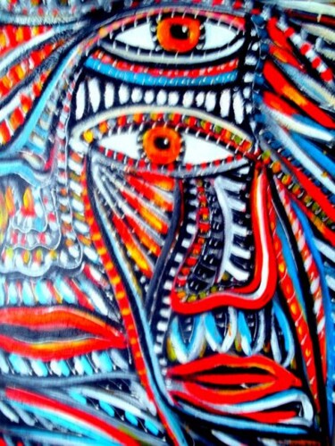 Pintura intitulada "arte tribal" por Carlos Eduardo Maciel Silva, Obras de arte originais