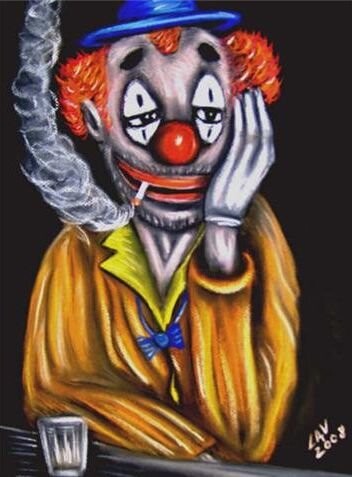 Pintura intitulada "POOR CLOWN" por Carlos Eduardo Maciel Silva, Obras de arte originais