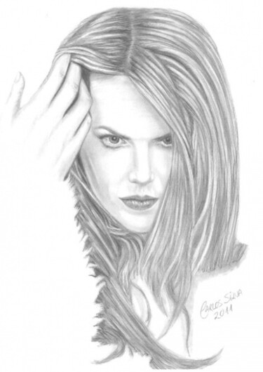 Pintura intitulada "Nicole Kidman-" por Carlos Eduardo Maciel Silva, Obras de arte originais