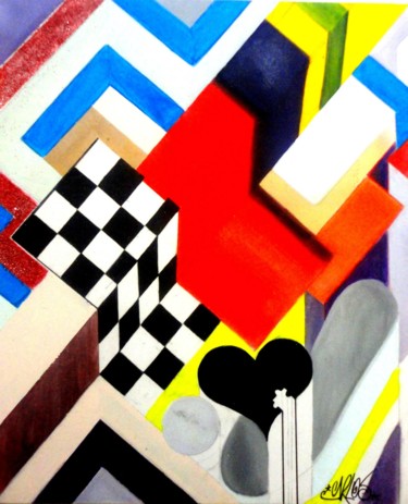 Pintura intitulada "labirinto coração" por Carlos Guilherme Lima, Obras de arte originais, Acrílico