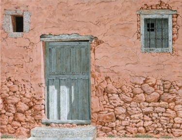 Painting titled "Old door" by Carlos María Ferreira Soto, Original Artwork, Acrylic