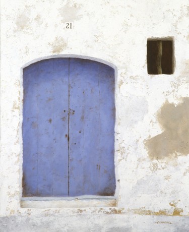 Pittura intitolato "Ibiza blue door" da Carlos María Ferreira Soto, Opera d'arte originale, Acrilico