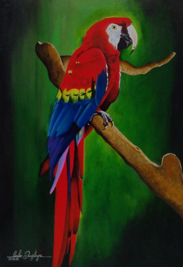 Painting titled "Arara" by Carlos Marley Carlos Deuzilayne, Original Artwork