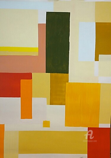 Malerei mit dem Titel "Cubic" von Carlos Montserrat, Original-Kunstwerk, Acryl