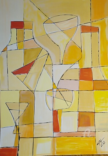 Painting titled "Cubic 22" by Carlos Montserrat, Original Artwork, Acrylic