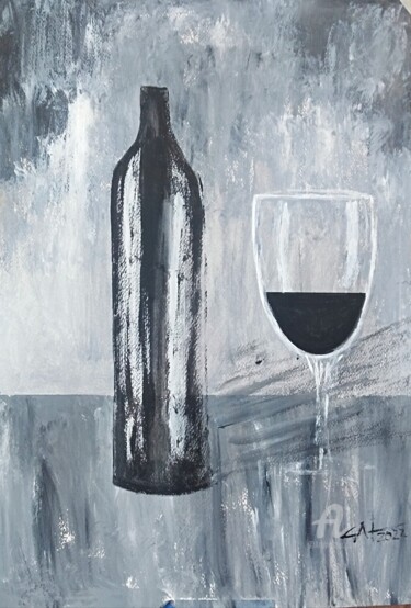 Malerei mit dem Titel "Wine 2" von Carlos Montserrat, Original-Kunstwerk, Acryl