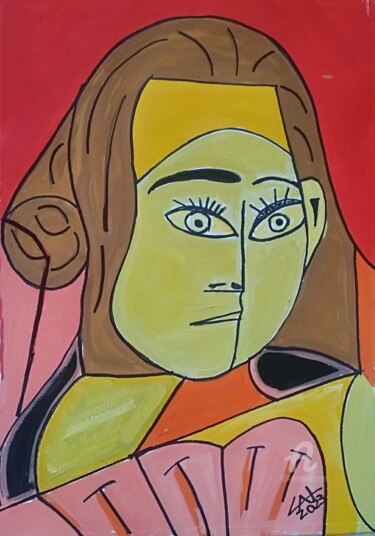 Peinture intitulée "La Dama 23" par Carlos Montserrat, Œuvre d'art originale, Acrylique