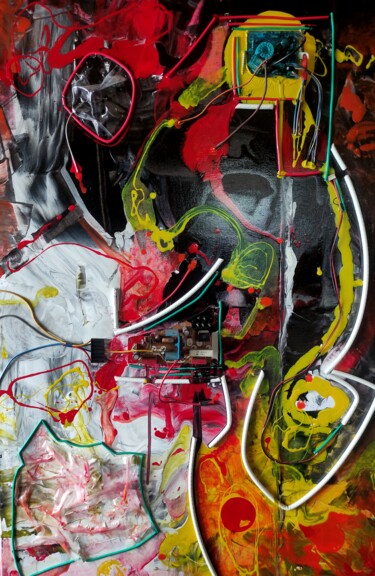 Schilderij getiteld "Artificial Intellig…" door Carlos Paredes Colin, Origineel Kunstwerk, Acryl