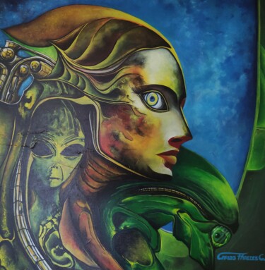 Painting titled "Eva" by Carlos Paredes Colin, Original Artwork, Acrylic