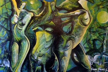 Pintura intitulada "Divines Creatures" por Carlos Paredes Colin, Obras de arte originais, Acrílico