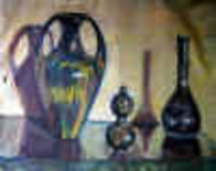 Painting titled "bodegon jarron" by Carlos Roces, Original Artwork