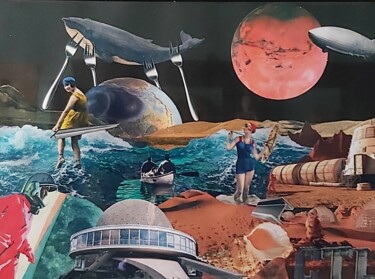 Collages titled "Univers surréaliste" by Carlos Torrenova López, Original Artwork, Collages Mounted on Cardboard