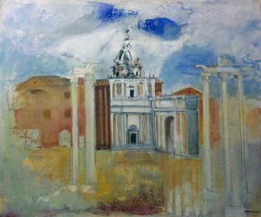 Pittura intitolato "Uma visão do Forum…" da Carlos Yasoshima, Opera d'arte originale, Acrilico