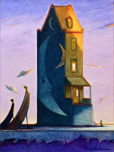 Peinture intitulée "TOWARDS THE MOON HO…" par Carlo Salomoni, Œuvre d'art originale, Acrylique