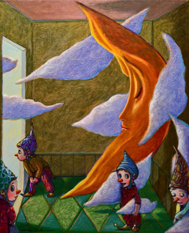 Malerei mit dem Titel "FAR FROM THE DAYLIG…" von Carlo Salomoni, Original-Kunstwerk, Acryl