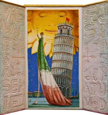 Sculpture titled "VIEW OF PISA, WITH…" by Carlo Salomoni, Original Artwork, Acrylic Mounted on Other rigid panel