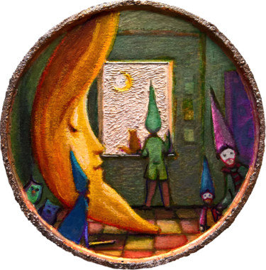 Peinture intitulée "STAYHOME 4, Shelter" par Carlo Salomoni, Œuvre d'art originale, Acrylique Monté sur Autre panneau rigide