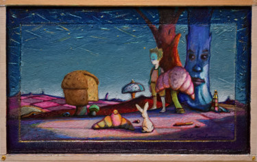 Painting titled "THE GROVE OF SWEET…" by Carlo Salomoni, Original Artwork, Acrylic Mounted on Wood Panel