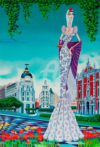 Pintura titulada "La Violetera" por Carlos Andino, Obra de arte original, Oleo
