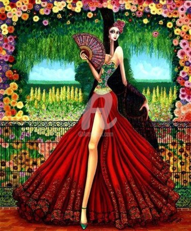 Pintura titulada "Primavera" por Carlos Andino, Obra de arte original, Oleo