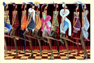 Dibujo titulada "El Baile" por Carlos Andino, Obra de arte original, Otro
