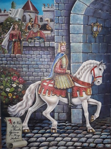 Peinture intitulée "O rei Arthur, a rai…" par Da Vitória, Œuvre d'art originale
