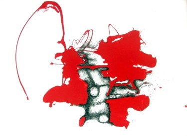 Pintura intitulada "Red drawing" por Carlos Ganhão Calado, Obras de arte originais, Tinta