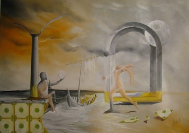 Pintura intitulada "Visoes de um mundo…" por Carlos Godinho, Obras de arte originais, Óleo