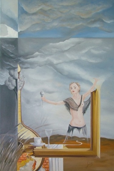 Pintura intitulada "Minha Donna Fadista…" por Carlos Godinho, Obras de arte originais, Óleo