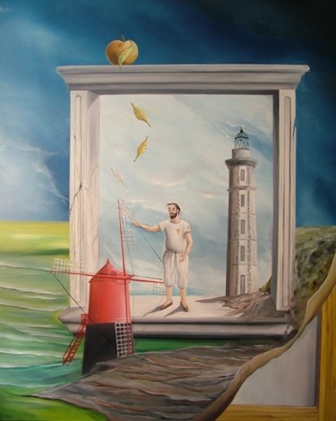 Pintura intitulada "Visoes do Faial_Vis…" por Carlos Godinho, Obras de arte originais, Óleo