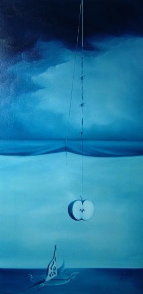Tempo De Uma Utopia Azul Pintura intitulada "Tempo De Uma Utopia…" por Carlos Godinho, Obras de arte originais, Óleo