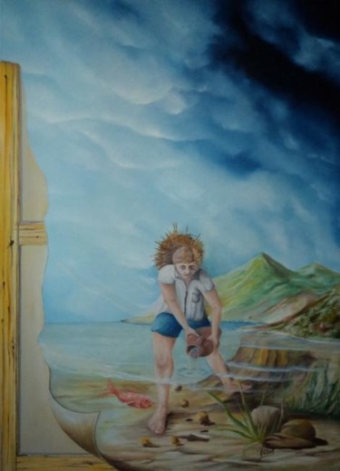 Pintura intitulada "Visões: O Menino Po…" por Carlos Godinho, Obras de arte originais, Óleo