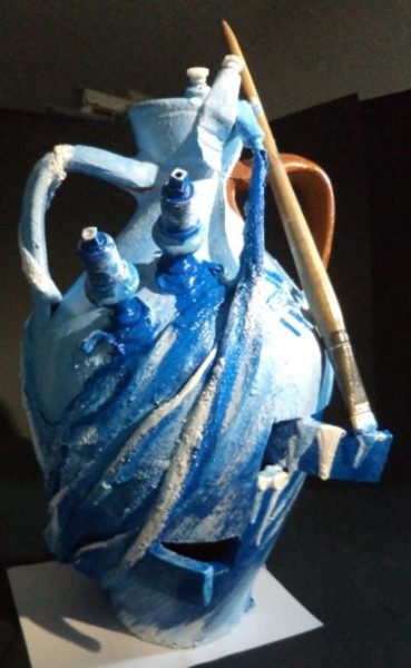 Pintura intitulada "Pintar em Azul - "A…" por Carlos Godinho, Obras de arte originais, Óleo