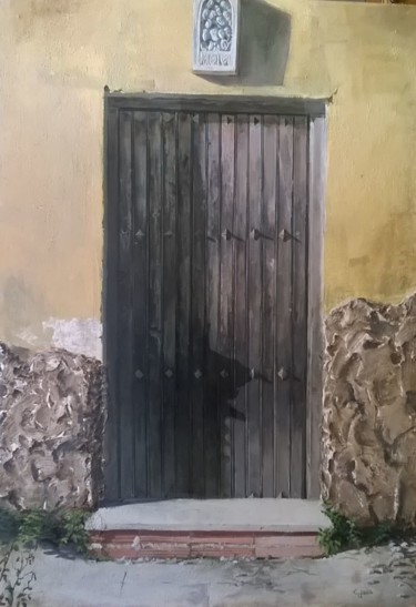 Pintura titulada "puerta vieja" por Carlos Jesús Saorín Sánchez, Obra de arte original, Acrílico