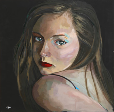 Painting titled "retrato" by Carlos Jesús Saorín Sánchez, Original Artwork, Acrylic