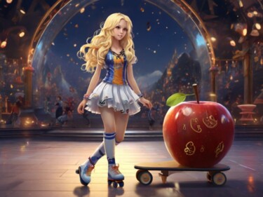 제목이 "Patineuse blonde 00…"인 디지털 아트 Carlos Vieira로, 원작, AI 생성 이미지