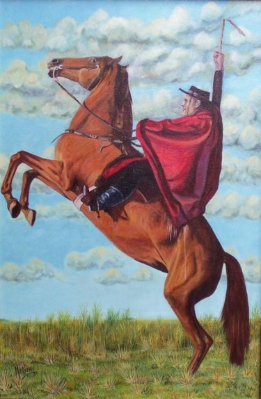 Painting titled "jineteando" by Carlos Mastrasso, Original Artwork
