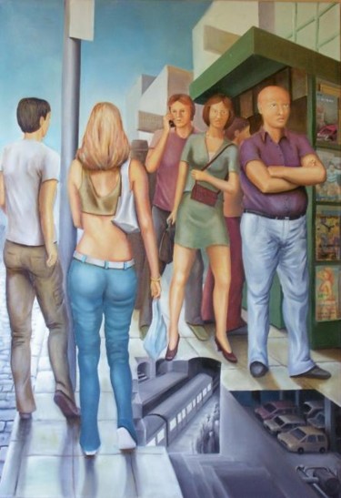 Peinture intitulée "Calle Céntrica" par Carlos Alberto Miranda, Œuvre d'art originale, Huile