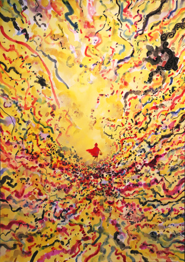 Картина под названием "Caperucita roja des…" - Carlos Pardo, Подлинное произведение искусства, Акварель