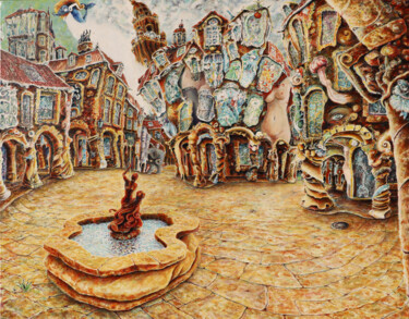 Malerei mit dem Titel "Carnival awakes" von Carlos Pardo, Original-Kunstwerk, Öl Auf Keilrahmen aus Holz montiert