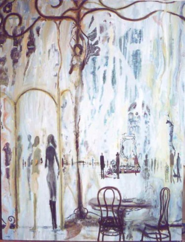 Painting titled "Café Diana" by Carlos Pardo, Original Artwork
