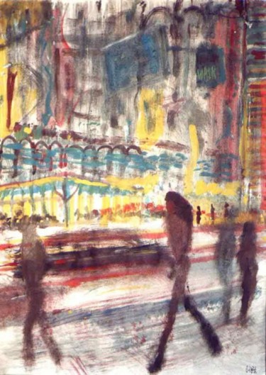 Malerei mit dem Titel "Pasos de Nueva York…" von Carlos Pardo, Original-Kunstwerk
