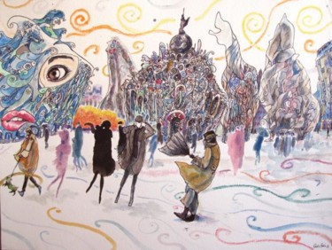 Pintura titulada "¡De pronto el vient…" por Carlos Pardo, Obra de arte original, Acuarela