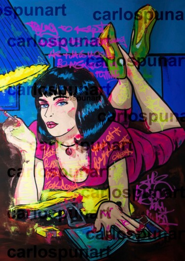 "Pulp Fiction Mia Wa…" başlıklı Tablo Carlos Pun tarafından, Orijinal sanat, Akrilik