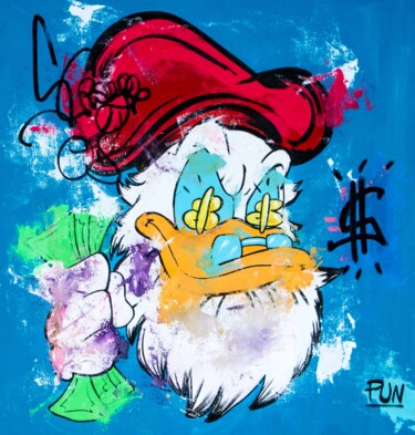 Painting titled "Jake McDuck - Scroo…" by Carlos Pun, Original Artwork, Acrylic Mounted on Wood Stretcher frame