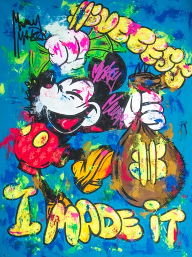 Картина под названием "Mickey Mouse in I M…" - Carlos Pun, Подлинное произведение искусства, Акрил Установлен на Деревянная…
