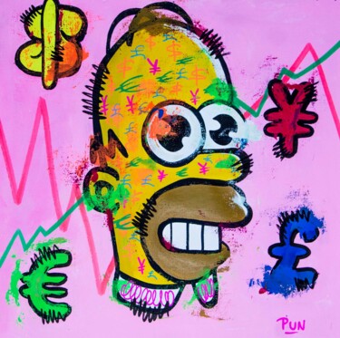 Painting titled "Mr. Money Sparkle -…" by Carlos Pun, Original Artwork, Acrylic Mounted on Wood Stretcher frame